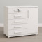 Cômoda Vitória c/ 5 Gavetas e 1 Porta e Chave - Branco