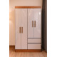 Guarda Roupa Oregon c/ 4 Portas e 2 Gavetas - Cinamomo/Off White