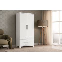 Guarda Roupa Floripa Solteiro 2 Portas 3 Gavetas Rud Rack - Branco Guarda Roupa Floripa Solteiro 2 Portas 3 Gavetas Rud Rack - Branco