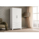 Guarda Roupa Floripa Solteiro 2 Portas 3 Gavetas Rud Rack - Branco