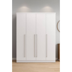 Guarda Roupa Sevilla 4 Portas c/ 4 Gavetas Tcil Móveis - Neve