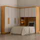 Guarda Roupa Modulado Rizon 004 Solteiro 4 Peças Novo Horizonte - Cinamomo/Off White