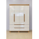 Guarda Roupa Solteiro Doble 4 Portas 4 Gavetas - Cinamomo/Off White