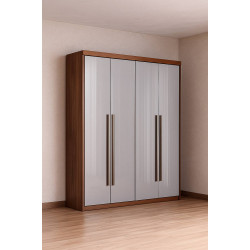 Guarda Roupa Hawai c/ 4 Portas e 2 Gavetas - Naturalle / Off White Guarda Roupa Hawai c/ 4 Portas e 2 Gavetas - Naturalle / Off White