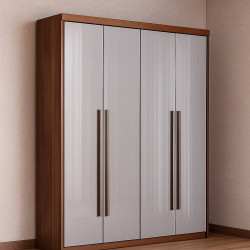 Guarda Roupa Hawai c/ 4 Portas e 2 Gavetas - Naturalle / Off White Guarda Roupa Hawai c/ 4 Portas e 2 Gavetas - Naturalle / Off White