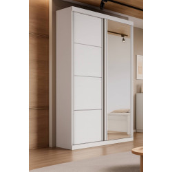 Guarda Roupa Solteiro Buzios c/ Espelho 2 Portas c/ 2 Gavetas - Branco