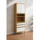 Paneleiro Micro c/ 3 portas 70cm Tempranillo - Amendoa/Off White 