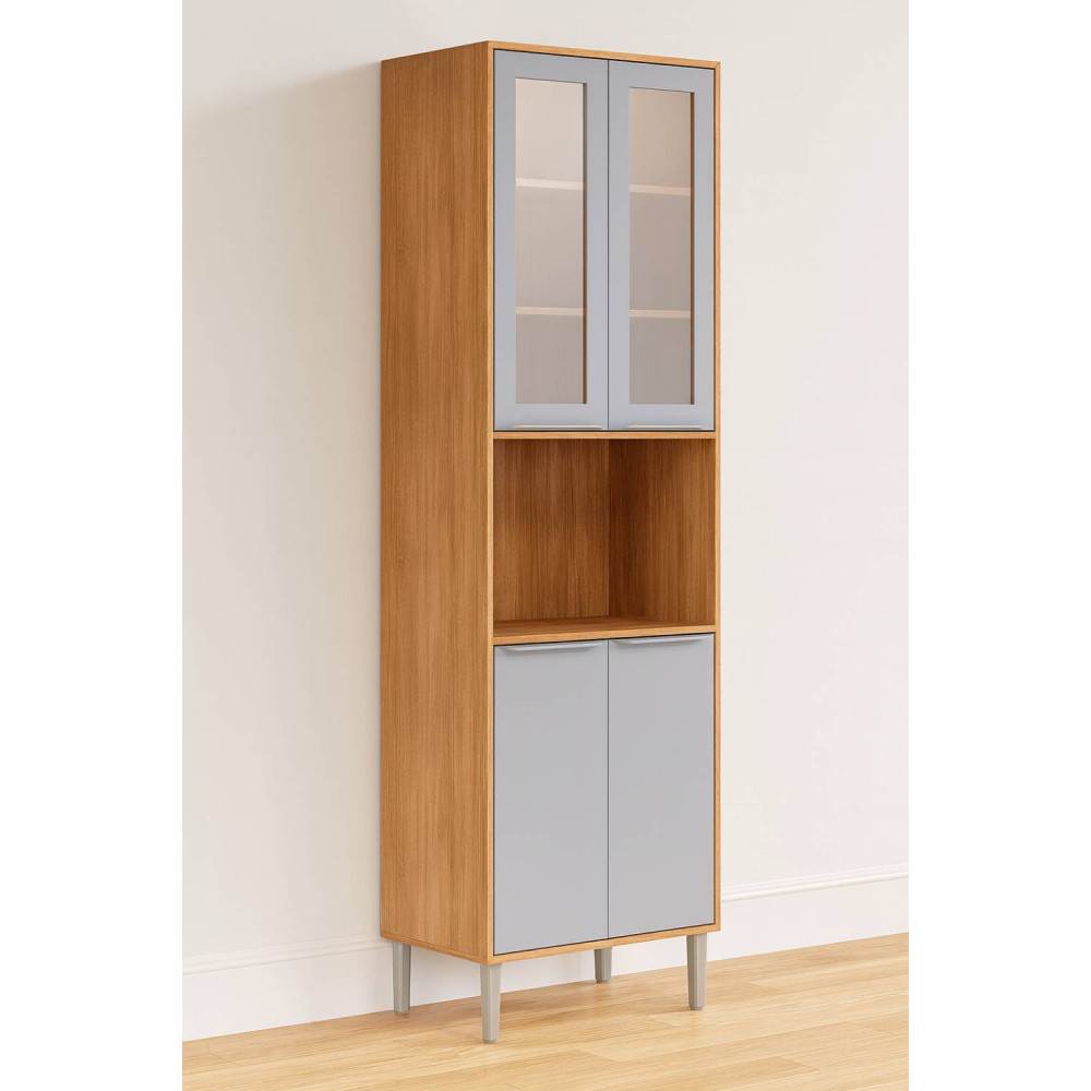 Paneleiro Torre quente Divina Reflecta 70cm 1 forno 4 porta - Cinamomo/Off White