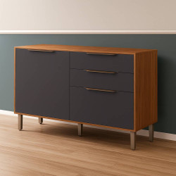Balcão Divina 2 Gavetas e 2 Portas 120cm - Cinamomo/Titanium Balcão Divina 2 Gavetas e 2 Portas 120cm - Cinamomo/Titanium