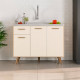 Balcão de Cozinha Olinda 3 portas 1 gaveta 1,05cm - Freijo/ Off White