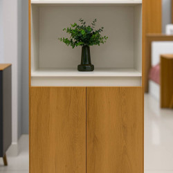 Balcão Jet 2 Portas 1 Nicho - Mel/Pérola 