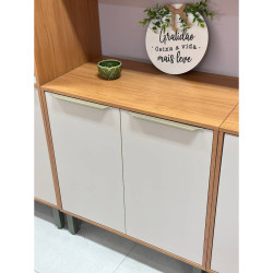 Balcão Divina 2 Portas 80cm - Cinamomo/Off White