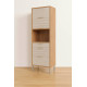 Paneleiro Torre Quente Eloise 70cm Basculante c/ 1 Forno 3 portas 2 Gavetas - Freijó/ Off White 