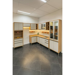 Cozinha De Canto Tempranillo Completa - Amendoa/Off White 