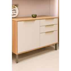 Balcão Divina 2 Gavetas e 2 Portas 120cm - Cinamomo/Off White