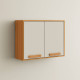 Armário Aéreo 80cm c/ 2 Portas Napoles - Cinamomo/Off White