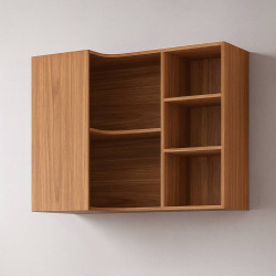 Armário Aéreo Canto Dir/Esq 92x52cm Eloise - Freijó  Armário Aéreo Canto Dir/Esq 92x52cm Eloise - Freijó