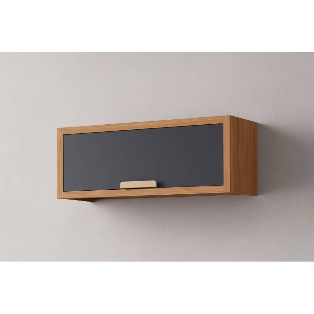 Aéreo Eloise 80 cm Geladeira Basculante  c/ 1porta - Freijó/Titanium