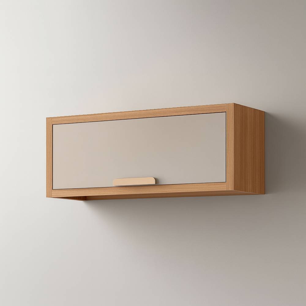 Aéreo Eloise 80 cm Geladeira Basculante c/ 1porta - Freijó/Off White 