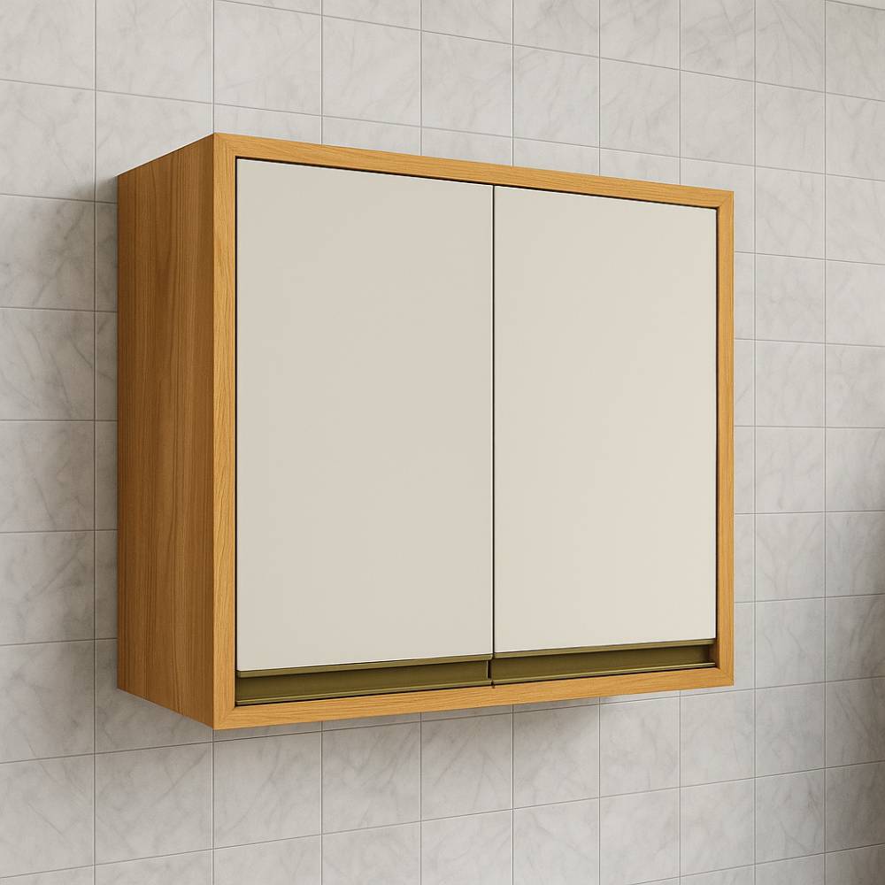 Armário Aéreo 80cm c/ 2 portas Tempranillo - Amendoa/Off White