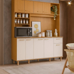 Kit Cozinha Compacta Nuria - Freijo/Off White  Kit Cozinha Compacta Nuria - Freijo/Off White