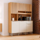 Kit de Cozinha Compacta Moscato Ripado 6 Portas e 1 Gaveta - Amendoa/ Off White 