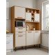 Kit Cozinha Compacta Napoles c/ 6 Portas 2 Gavetas 6 Prateleiras-Cinamomo/Off White