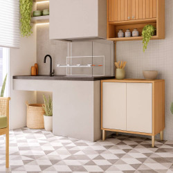 Cozinha Divina c/ 2 peças - Cinamomo/Off White