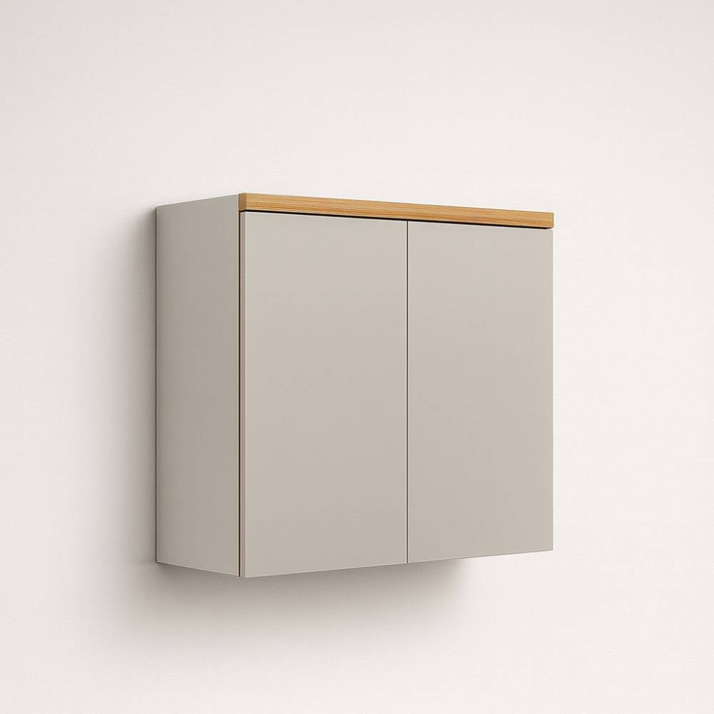 Armário Aéreo 80cm c/ 2 portas Allure - Jequitibá/Gris Fosco