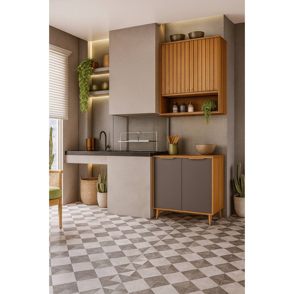 Cozinha Divina c/ 2 peças -Freijó/Titanium