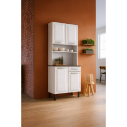 Kit de Cozinha Compacta 4 Portas 1Gavetas Pratika - Branco