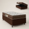 Base Baú Solteiro Courino + Colchão Espuma Solteiro Orthoface Polar 88x188x25 - Marrom