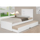 Cama Solteiro Barcelona Com Auxiliar - Branco 