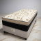 Colchão De Molas Ensacadas Solteiro Livina 30x188x88 c/ Base Solteiro (88x188x23) Courino - Branco
