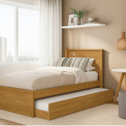 Cama Solteiro Barcelona Com Auxiliar - Nature Cama Solteiro Barcelona Com Auxiliar - Nature