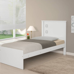 Cama Solteiro Barcelona Flex - Branca e Preta Cama Solteiro Barcelona Flex - Branca e Preta