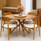 Mesa de Jantar Aiko 135 cm com Tampo Laminado com 4 Cadeiras Aikos Madeira tecido Bucle Bege