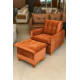 Poltrona Rubi Retrátil com Puff Decorativa - Terracota 