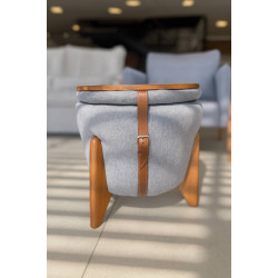 Puff Decorativo Orion - 1047 Linho Cinza 