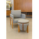 Poltrona Orion Plus Com Puff Decorativo Orion - 1047  Linho Cinza
