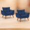 Kit 02 Poltronas Decorativa – Bella-Azul