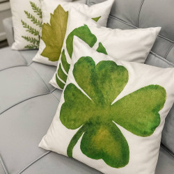 Kit com 4 Almofadas Decorativas Folhas Verde