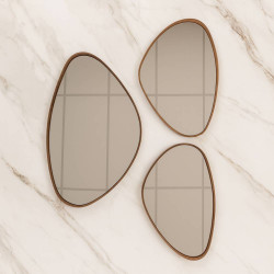 Conjunto Espelho Orgânico Madri c/ 3 Peças - Cinamomo Conjunto Espelho Orgânico Madri c/ 3 Peças - Cinamomo