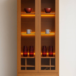 Cristaleira Vitrum c/ 2 Porta 1 Gaveta - Naturalle