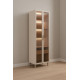 Cristaleira Allure C/ 2 Portas 1 Gaveta e C/ Led 70cm - Jequitiba/Gris Fosco 