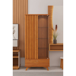 Cristaleira Versatilis c/ 1 Porta 1 Gaveta  - Naturalle