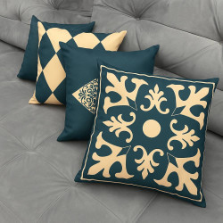 Kit com 4 Almofadas Decorativas Mônaco Azul