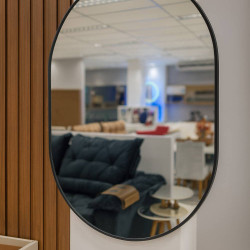 Espelho Arredondado 70x50 - Preto 