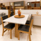 Mesa de Jantar Magic 1.20x0.80 com 4 Cadeiras Sol - Mel/Blonde Veludo Grafite