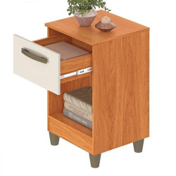 Mesa de Cabeceira Prada c/ 1 Gaveta - Cinamomo/Off White Mesa de Cabeceira Prada c/ 1 Gaveta - Cinamomo/Off White